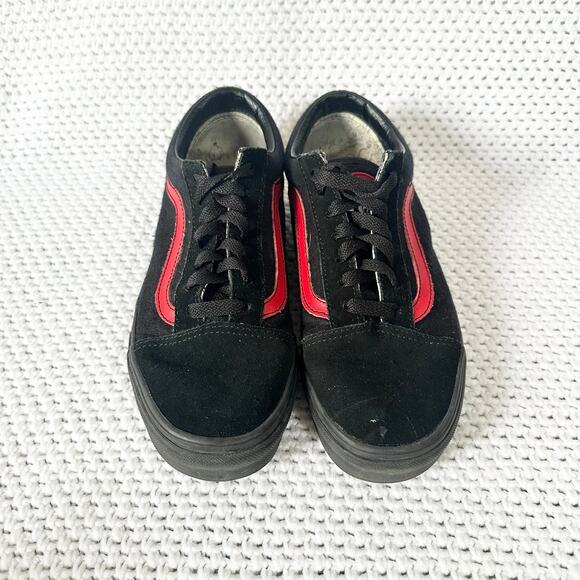 Vans Disney Old Skool Mickey Mouse Club Black Suede Red Stripe Low Top Sneakers - Picture 3 of 11